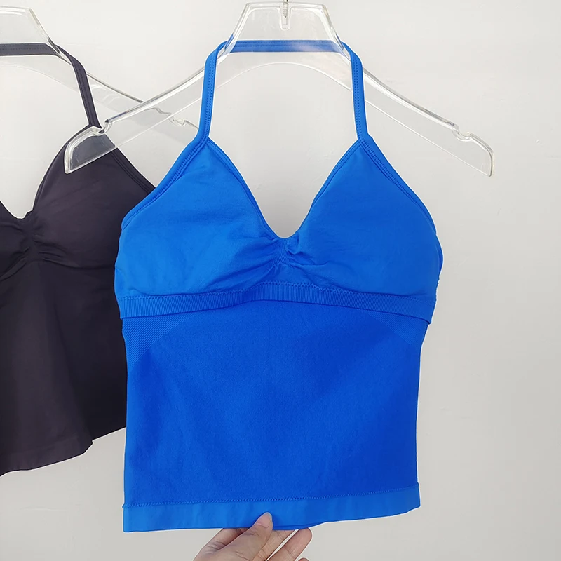 Sujetador Deportivo Sexy para Mujer - Diseño de Espalda Descubierta, Tela Elástica Transpirable para Yoga - Ropa Deportiva Elegante de Color Sólido para Todas las Temporadas