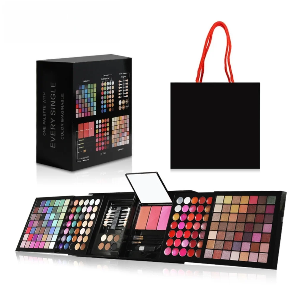 Nuevo kit de maquillaje multifunción, set completo en caja para mujeres, resistente al agua, para labios, rubor, base, paleta portátil de viaje para principiantes
