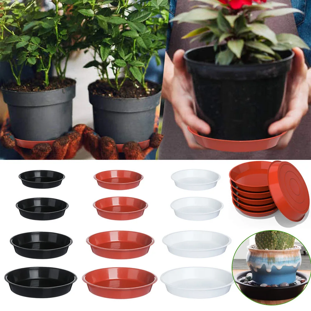 Platillo para plantas de 3 uds., bandejas de goteo de 4/6/7/8/10 pulgadas, platillos de bandeja de plástico, maceta redonda para interiores y exteriores