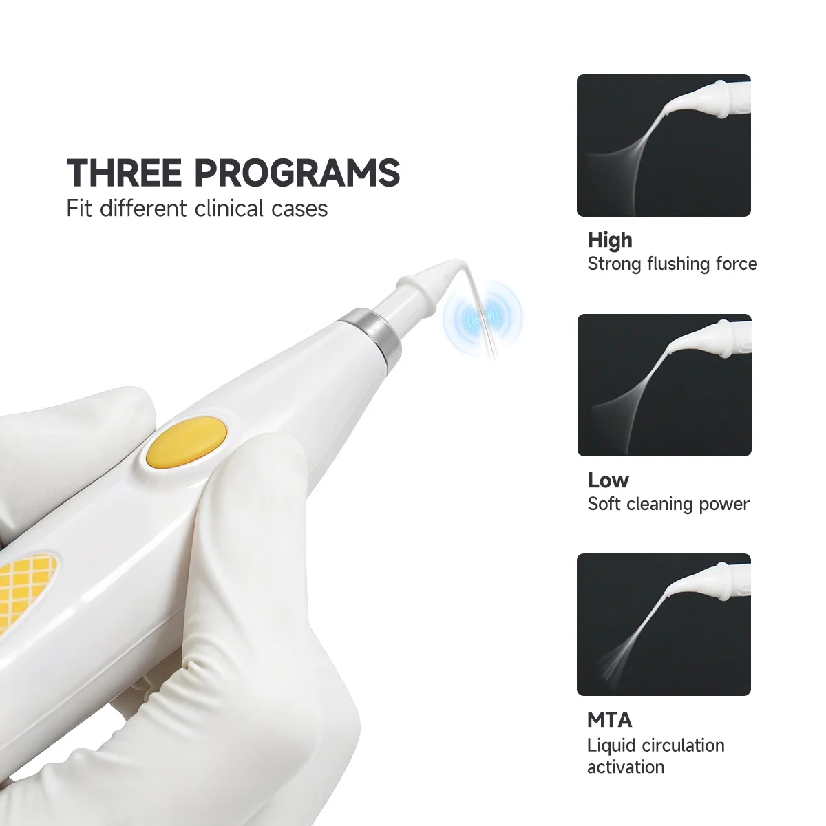 Activador Ultrasónico Dental de Alta Frecuencia JUMTOP, 60 Puntas Flexibles Gratuitas, 3 Programas para Activación de Conductos Radiculares