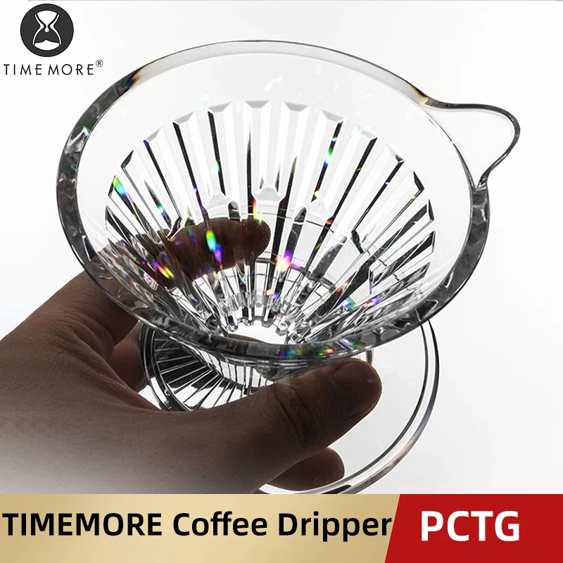 TIMEMORE PCTG Crystal Eye Dripper, Filtro de Café Cónico Reutilizable para Verter Café, Cafetera de Goteo Manual