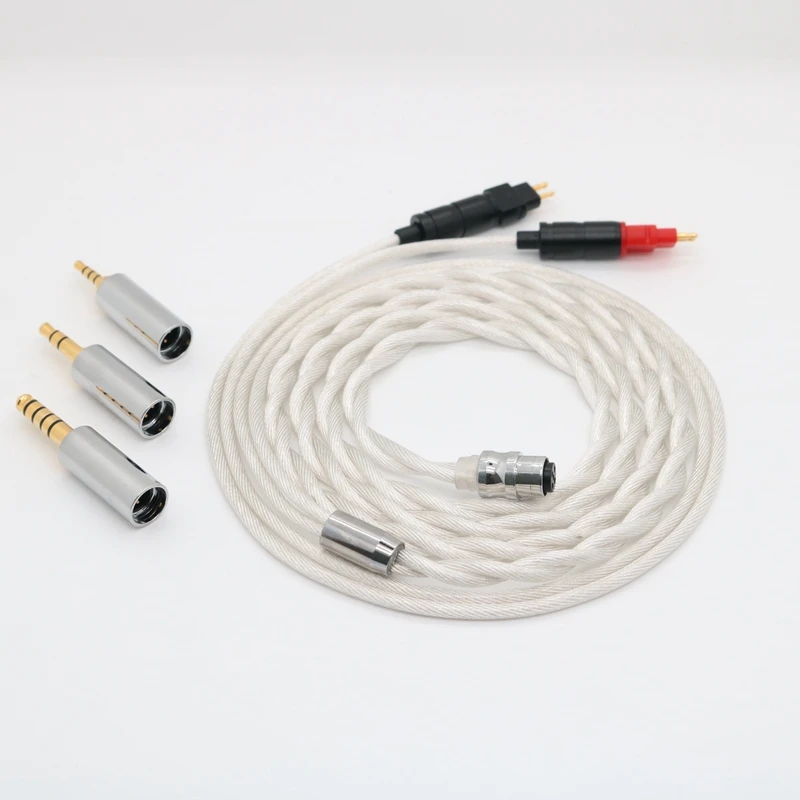XINHS-Cable Modular de 2 núcleos, Cable de actualización de diseño LITZ mezclado de cobre y plata para auriculares HD800 HD650 HD700 HIFIMAN