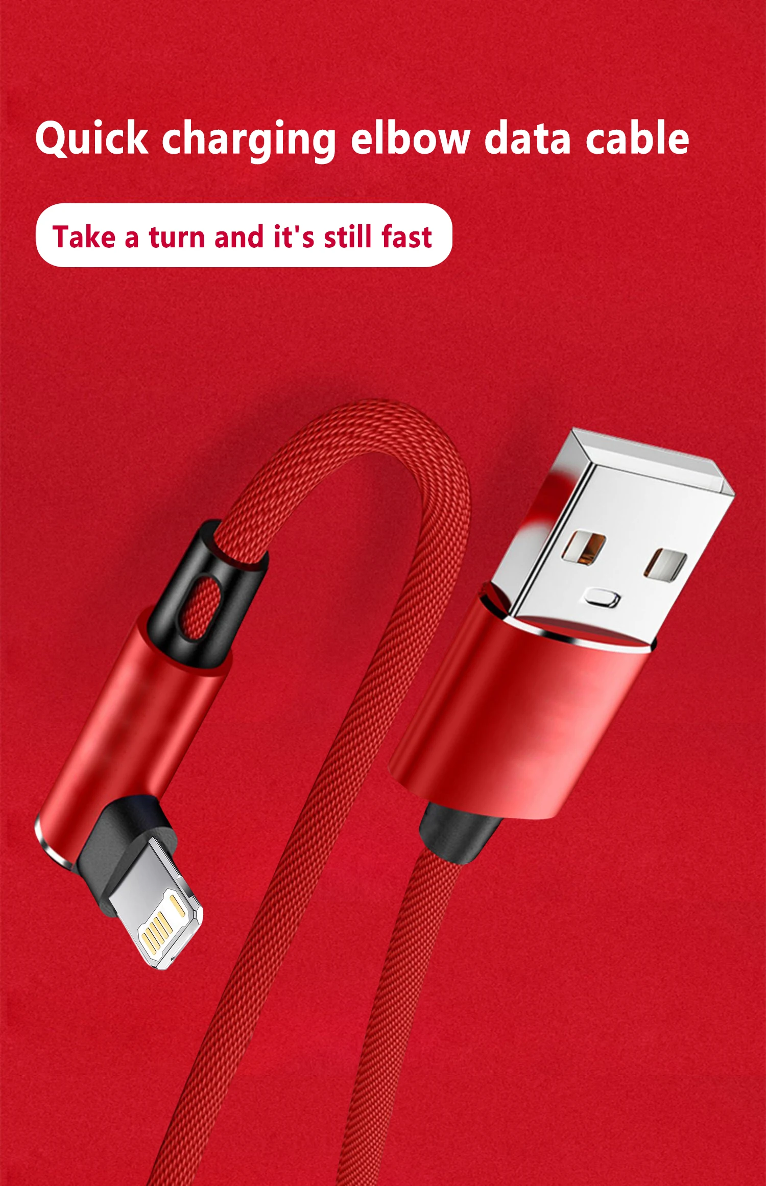 Cable USB de 90 grados para iPhone 14 13 12 11 Pro Max X XR 6s 7 8 Plus 2m 3m Cable de carga rápida para teléfono móvil Cable de cargador de datos