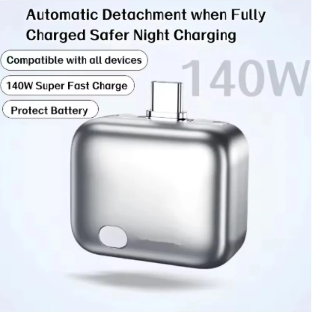 Separador Inteligente Tipo-C con Carga Completa, Apagado Automático, Protección Contra Sobrecarga, Carga Rápida PD de 140W, Adaptador de Apagado con Carga Completa