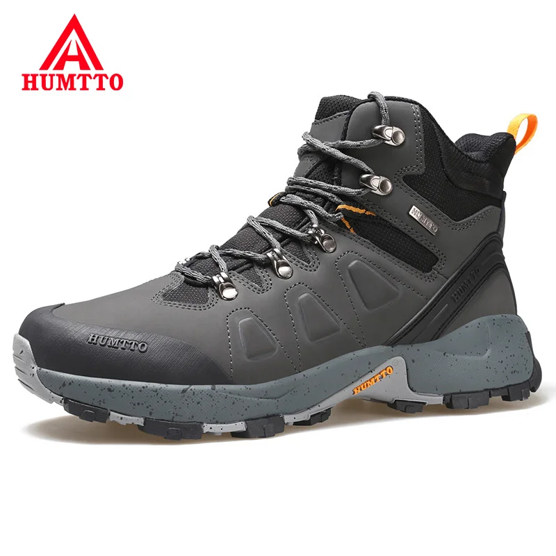 HUMTTO-zapatos de senderismo de cuero para hombre, zapatillas de escalada impermeables, botas DEPORTIVAS DE CAZA y Trekking transpirables para exteriores, 2024