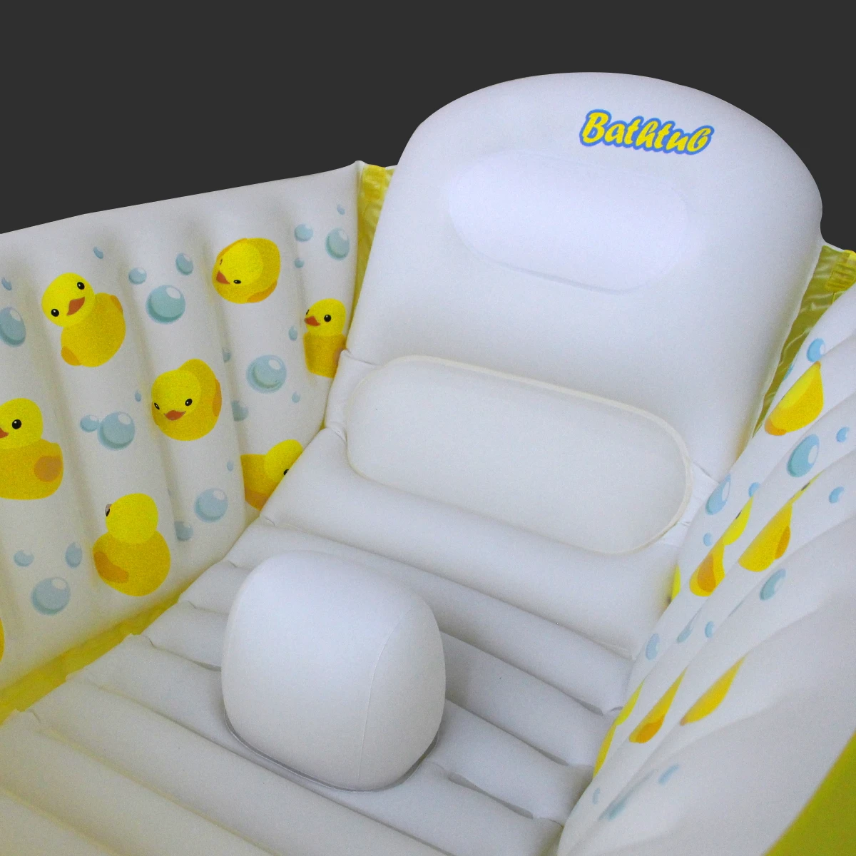 Piscina de bañera inflable para sentarse, bañera portátil antideslizante para bebés y niños de 0 a 6 meses, amarillo