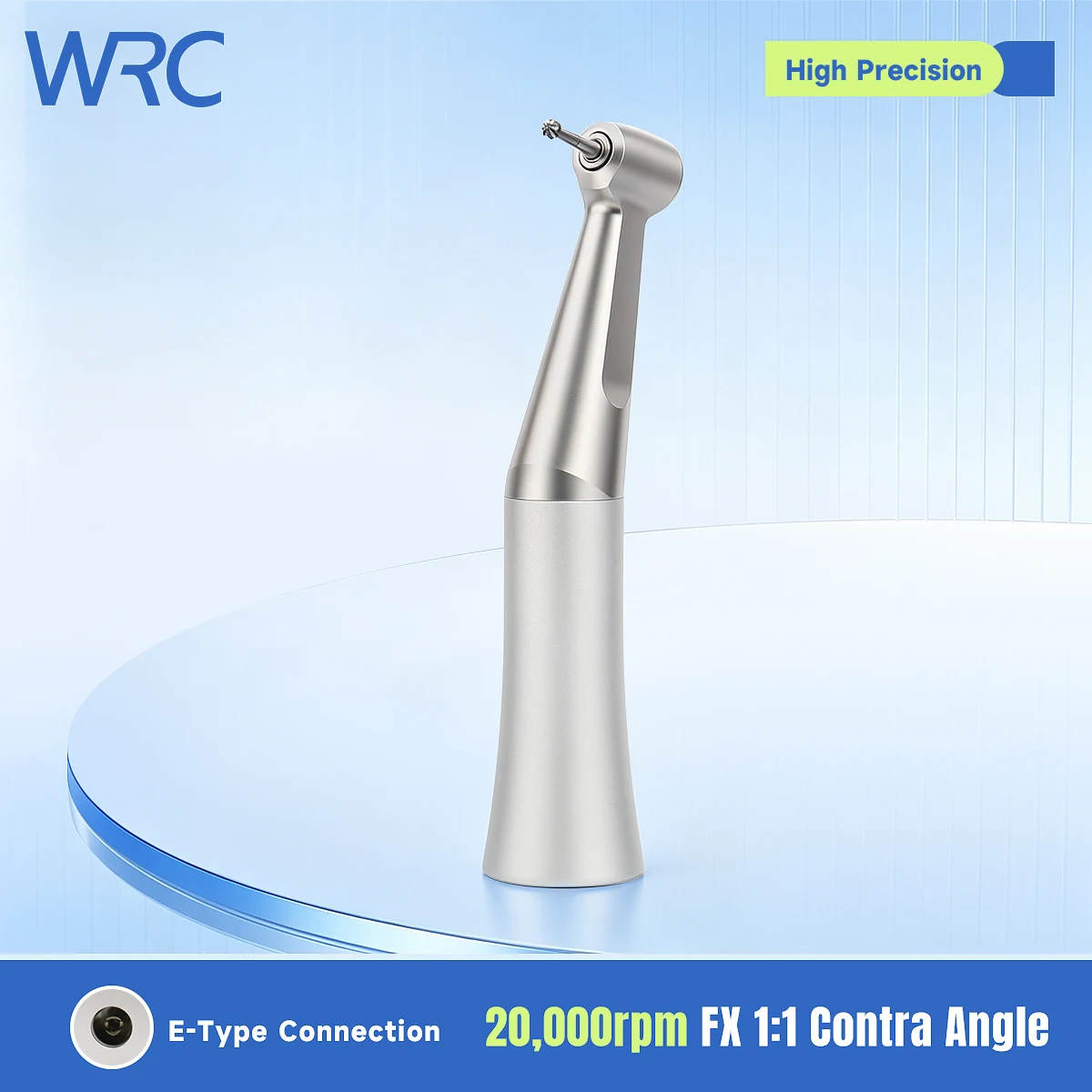 Pieza de mano dental contra-ángulo de baja velocidad 1:1 con botón pulsador y spray de agua externo, compatible con motor de aire tipo E, herramienta de pulido para dentista