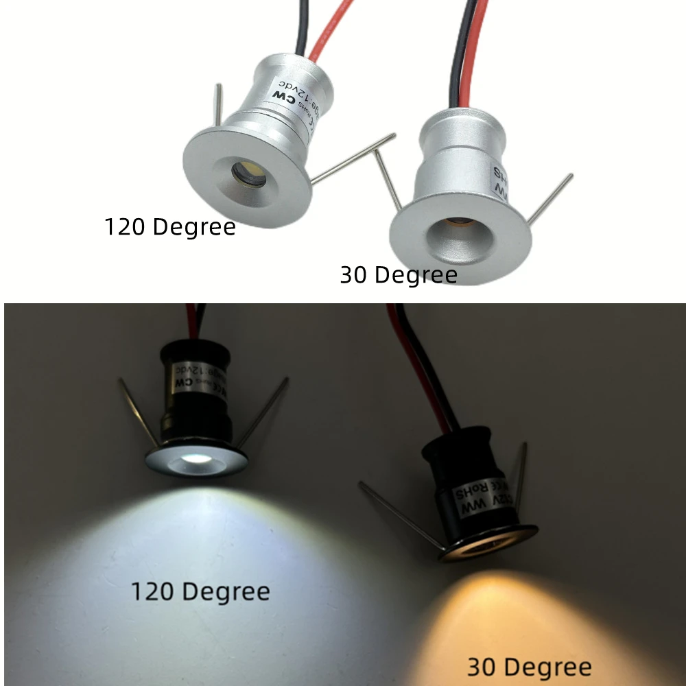 Mini focos Led de 12V con Control remoto, foco de 1W, luces de armario de escaleras regulables, iluminación empotrada de techo de 220V