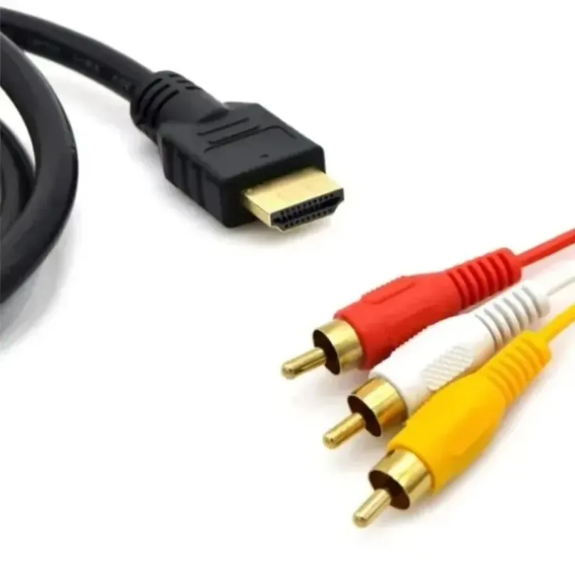 Cable HDMI a 3RCA de 1.5M con Cable HDMI 1.4 a AV, Cable de Audio y Video HD para Decodificador