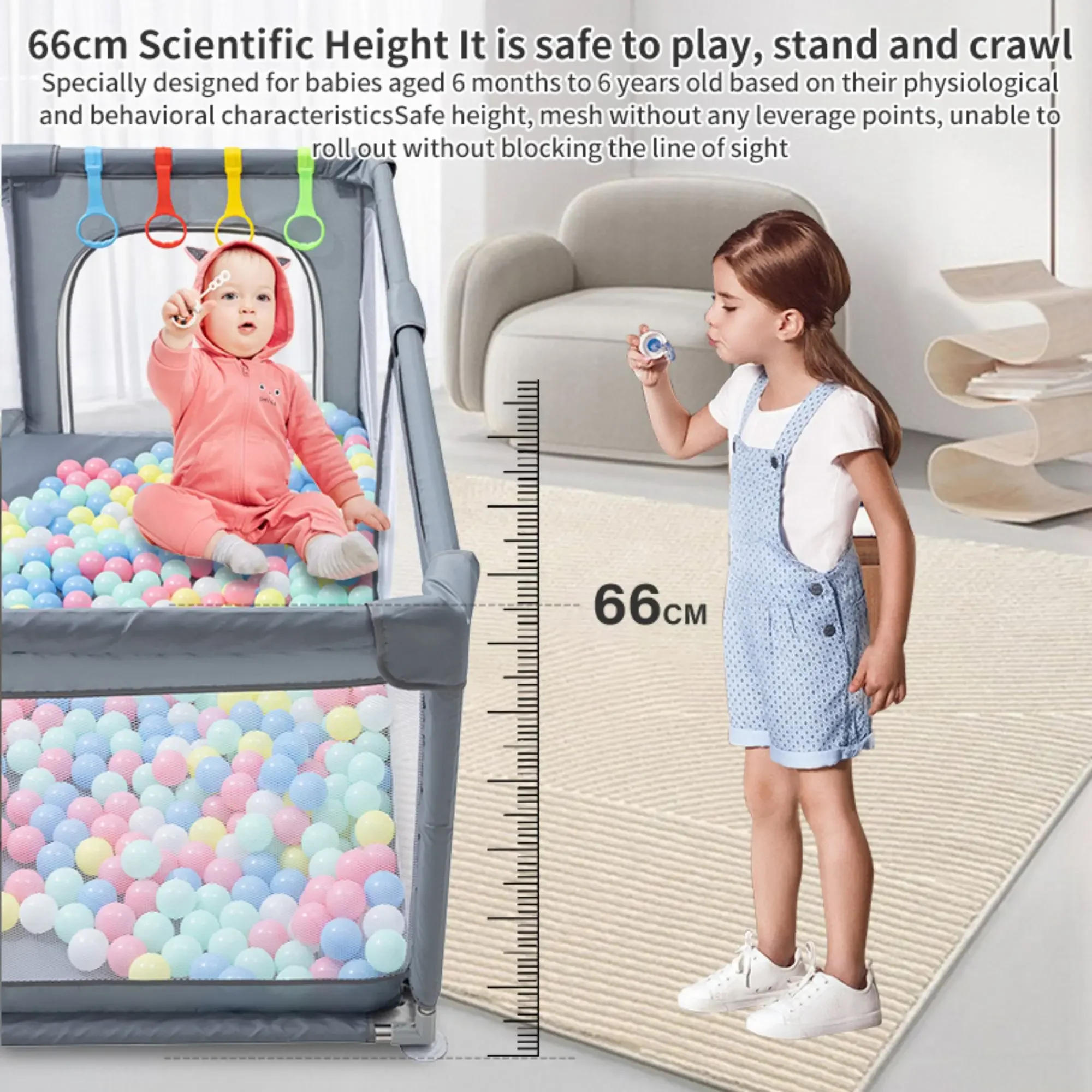 Corralito Premium XL para Bebés 2026, Centro de Actividades Todo en Uno para Niños Pequeños con Acolchado Suave y Piscina de Pelotas Integrada para Interiores y Exteriores, Edades 0-5