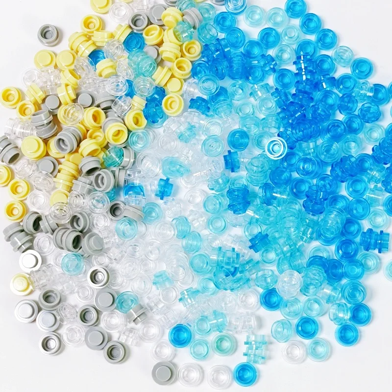 100 Piezas de Bloques de Construcción Transparentes de Seis Colores, Compatibles con MOC, Accesorios para Playa de Arena, DIY, Regalo de Cumpleaños para Niños