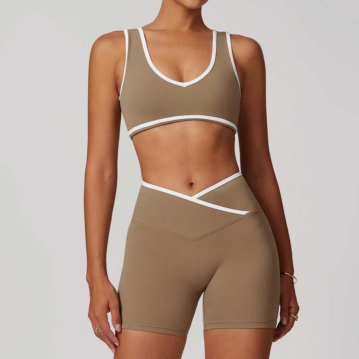 Conjunto de ropa de Yoga para mujer, 2 piezas, trajes de entrenamiento, ropa deportiva para Fitness, chándal de gimnasio, mallas de cintura alta, Sujetador deportivo, ropa atlética