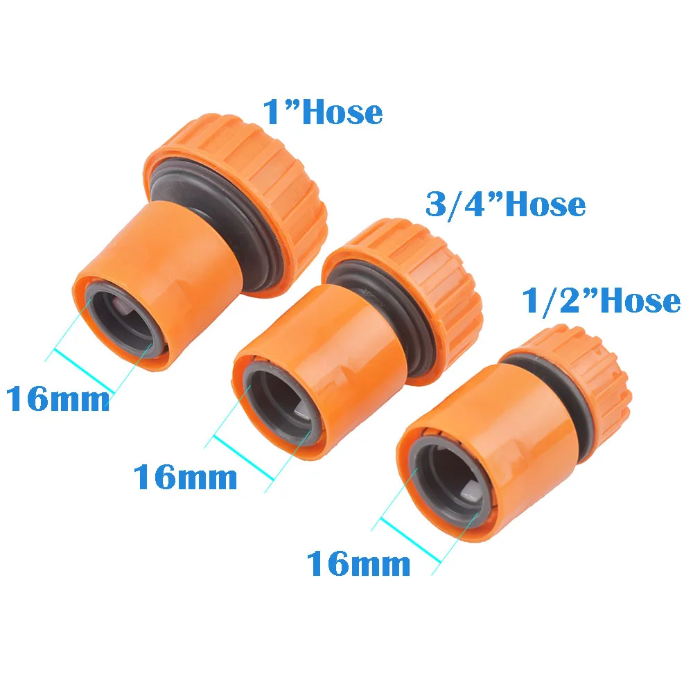 Conector rápido para manguera de jardín, acoplador de tubería de 1/2 3/4 y 1 pulgada, conector de parada de agua, sistema de riego de junta de reparación de 32/20/16mm