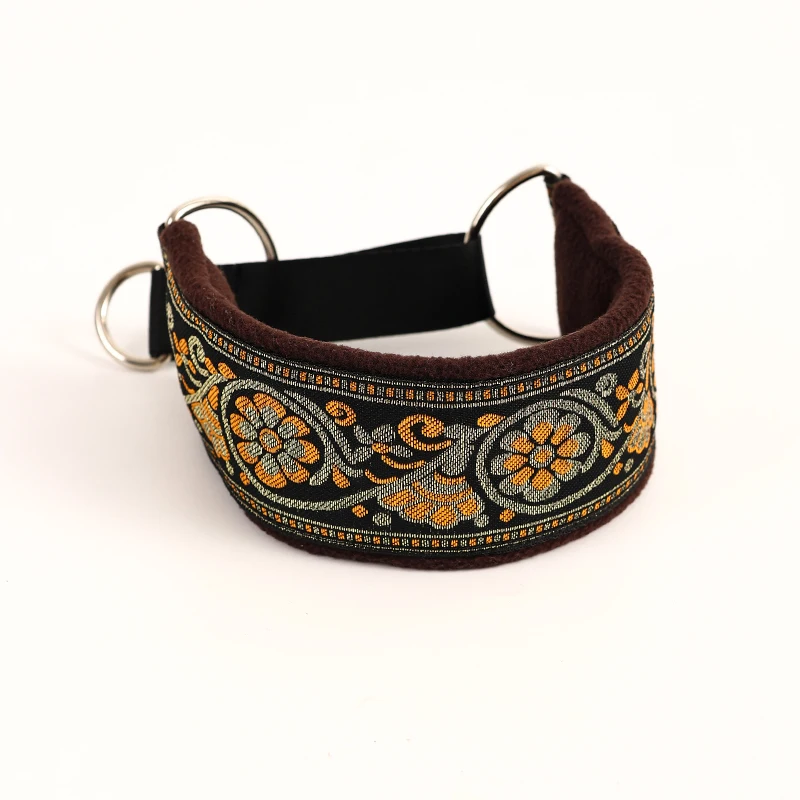 Cómodo, suave, acogedor, elegante, whippet, galgo italiano, cuello martingale, ancho 5,5 cm, dorado/plateado/rojo/verde