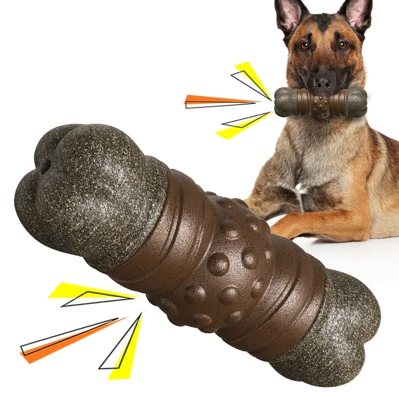 Juguetes para masticar para perros grandes, más fuertes que los huesos reales, juguete chirriante para resolver el aburrimiento, separación de dientes, caja de ansiedad, suministros resistentes para mascotas