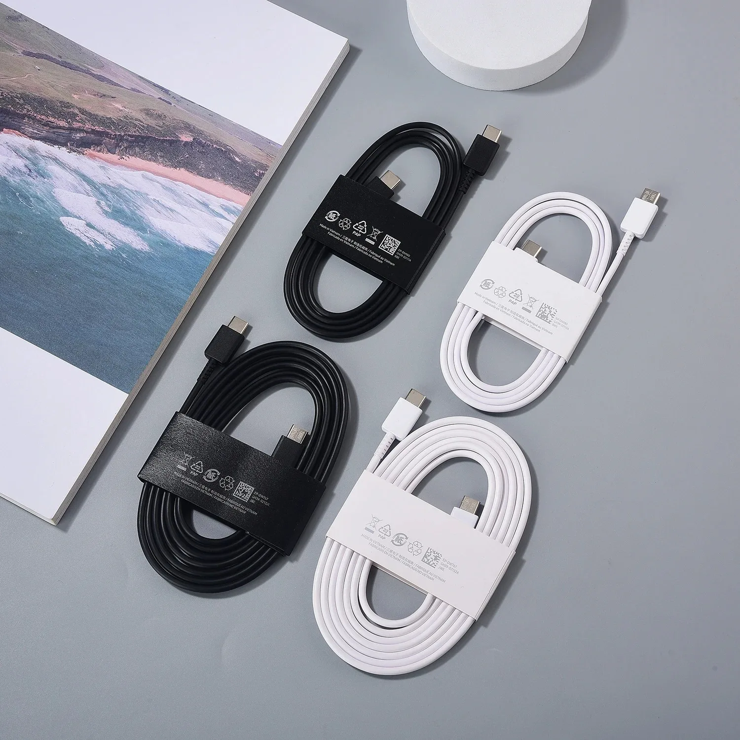 Samsung 25W 45W USB C a tipo C Cable para Galaxy S24 S23 S22 S21 S20 Note 20 Ultra Plus S20 S21 FE Cable de carga rápida