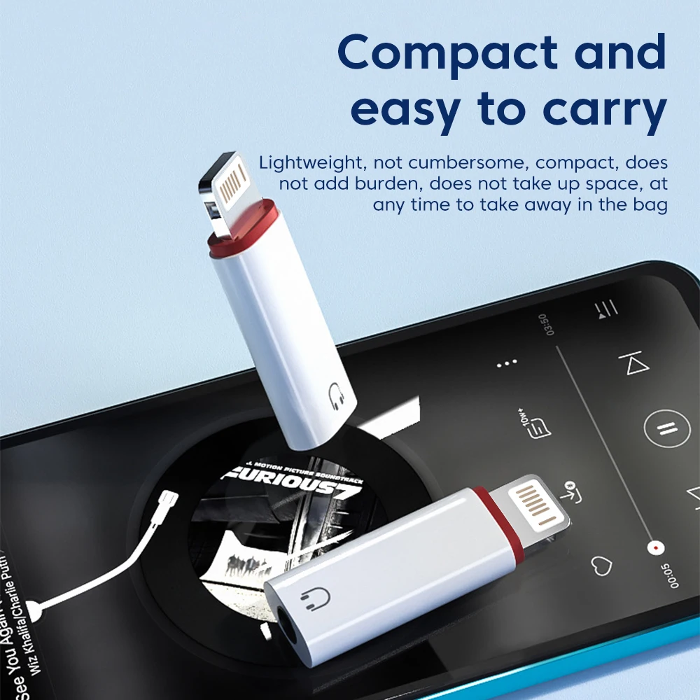 Adaptador Lightning a conector AUX de 3,5 MM para iPhone 14, 13, 12Pro, adaptador tipo C, conector para auriculares, divisor de Audio, accesorios para teléfono