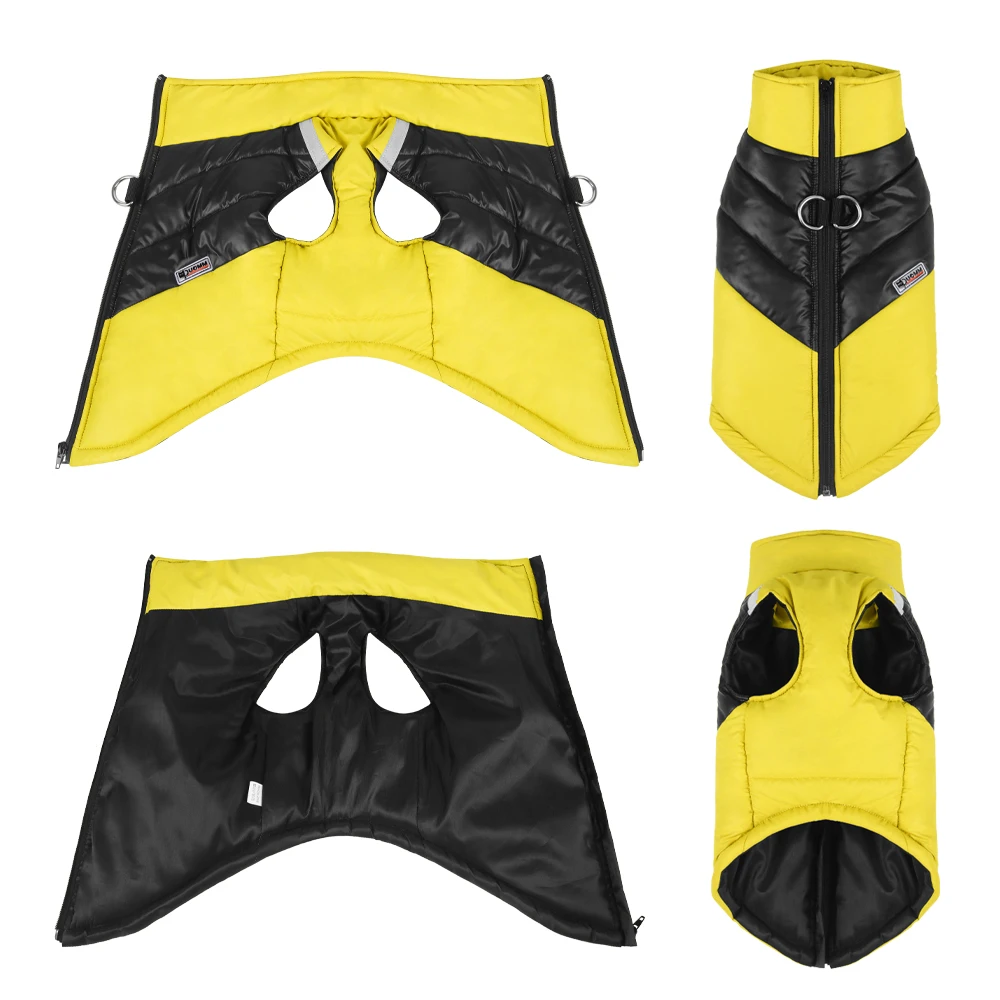 Ropa impermeable de invierno para perros, Chaqueta cálida de algodón para mascotas, chaleco para perros pequeños y grandes, abrigo de Bulldog Francés, disfraz de Chihuahua York