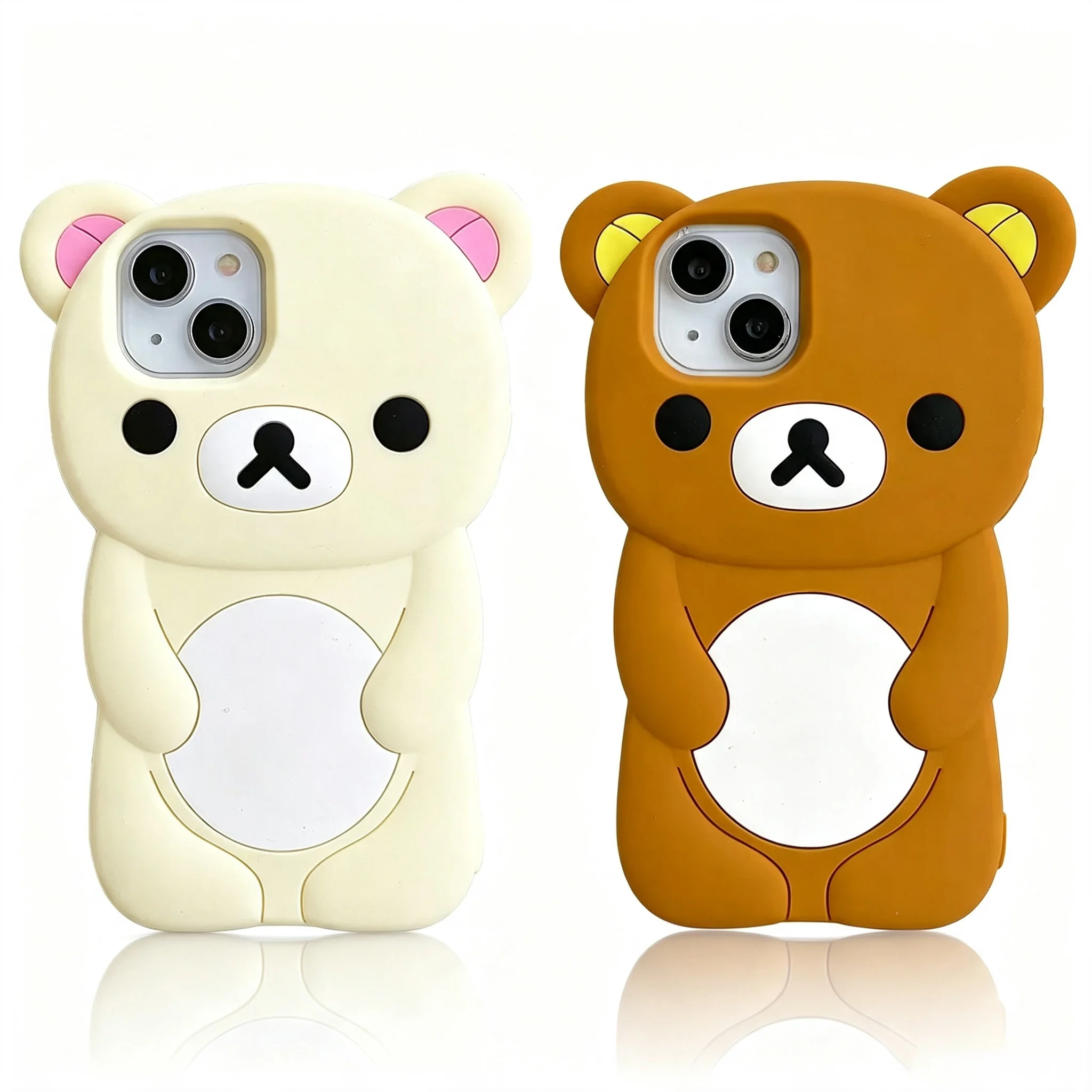 Para iPhone 17 16 15 14 13 12 11 Pro Plus mini 6 7 8 SE Funda de Silicona Suave con Diseño de Oso Rilakkuma