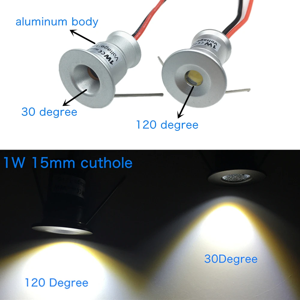Mini luz empotrable LED de 12V y 1W, foco pequeño empotrable para techo, cocina, escalera, foco Led para interiores con transformador AC110-220V