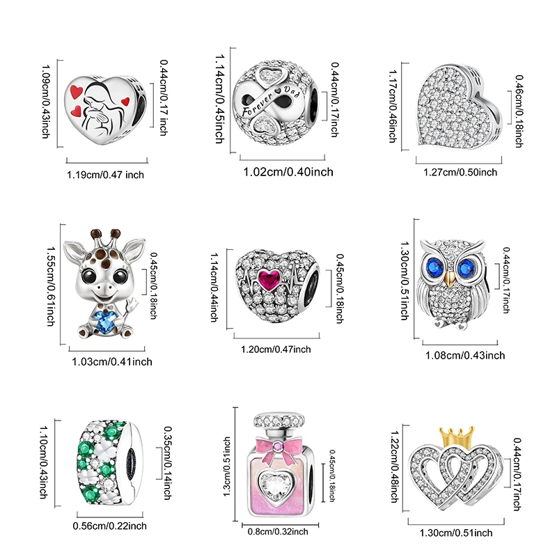 Colgantes de plata de ley 925 con circonita, abalorios de corazón rojo con forma de pata, compatibles con pulseras y brazaletes originales, joyería fina DIY para mujer