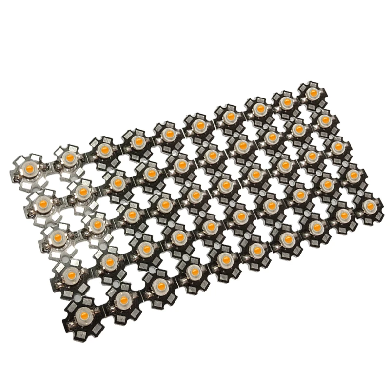 Diodos LED de alta potencia, 10-100 Uds., 1W, 3W, blanco Natural frío cálido/rojo/verde/azul/azul real, 450 660nm, UV rojo profundo con PCB de estrella de 20mm
