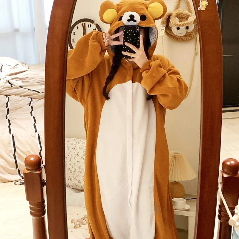 Pijama Kigurumi de Oso Rilakkuma Kawaii para Adultos, Mono de Anime, Pijama de Personaje de Dibujos Animados Kawaii, Pijama de Anime