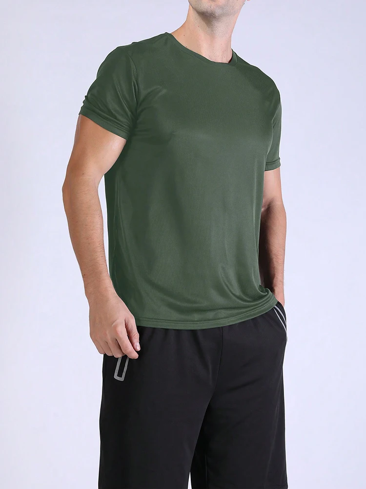 Camiseta deportiva ultraligera de secado rápido para hombre, Top ligero transpirable para entrenamiento físico, correr y gimnasio, Color sólido