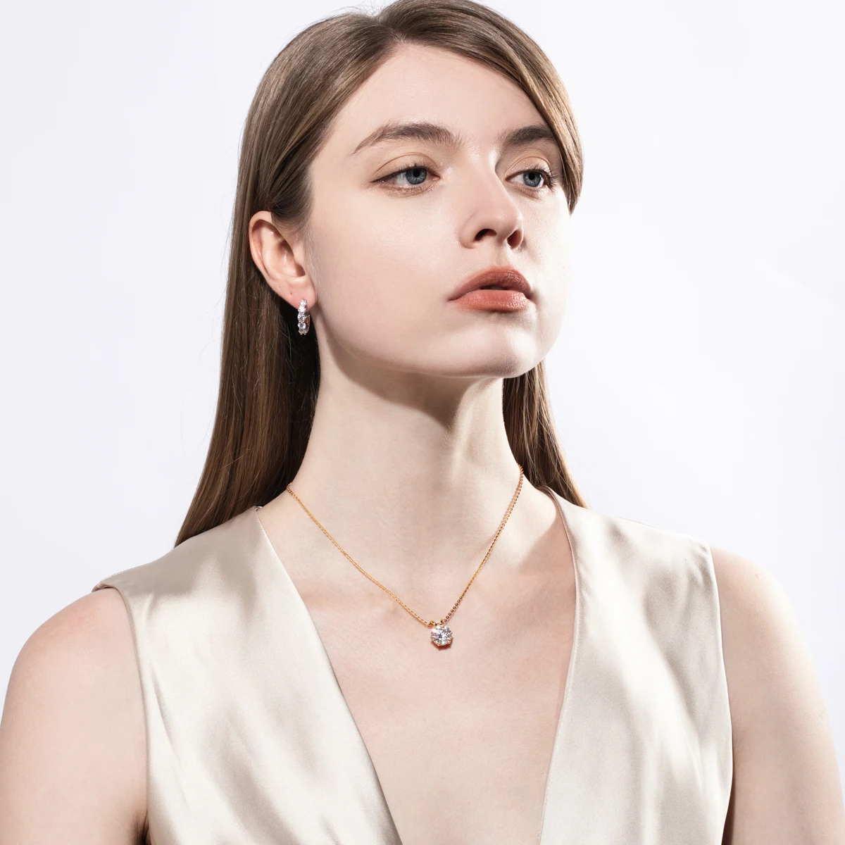 AnuJewel-collar con colgante chapado en oro de 18K, 1CT, 3CT, 5CT, D, Diamante de moissanita de Color, de alta calidad, joyería fina, regalos al por mayor
