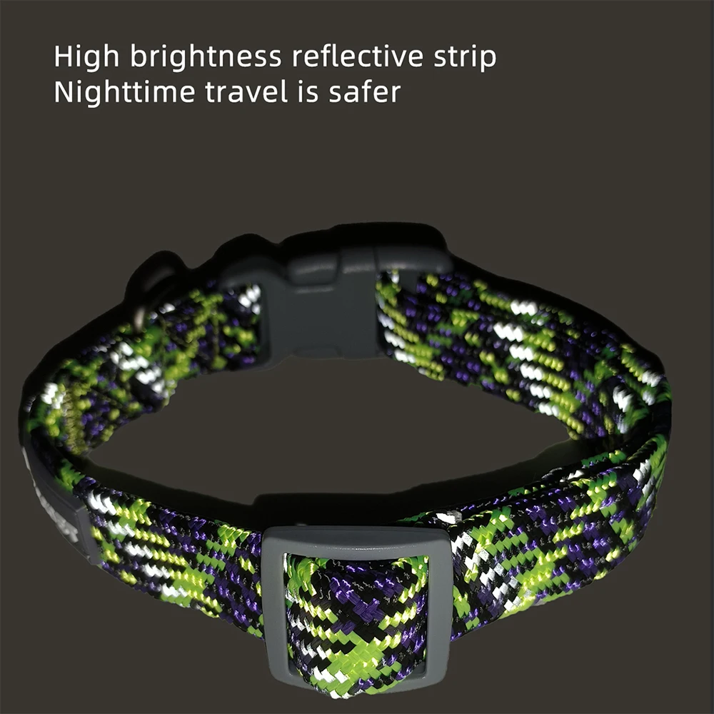 Collar ajustable para perros medianos y grandes, Gargantilla de nailon reflectante, duradero, arnés transpirable para Bulldog