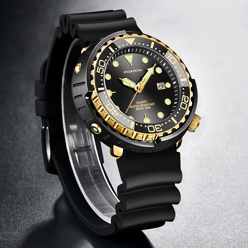 Reloj de buceo LIGE a la moda para hombre, marca superior de lujo, reloj de fecha resistente al agua 50ATM, relojes deportivos, reloj de pulsera de cuarzo para hombre, reloj Masculino