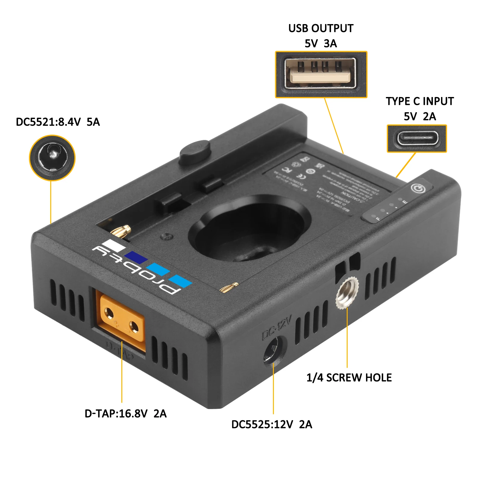Batería simulada NP-FZ100 + placa de montaje del adaptador de batería NP-F para Sony A7R V A7 IV A7S III A7C II A7CR con D-TAP y salidas CC duales