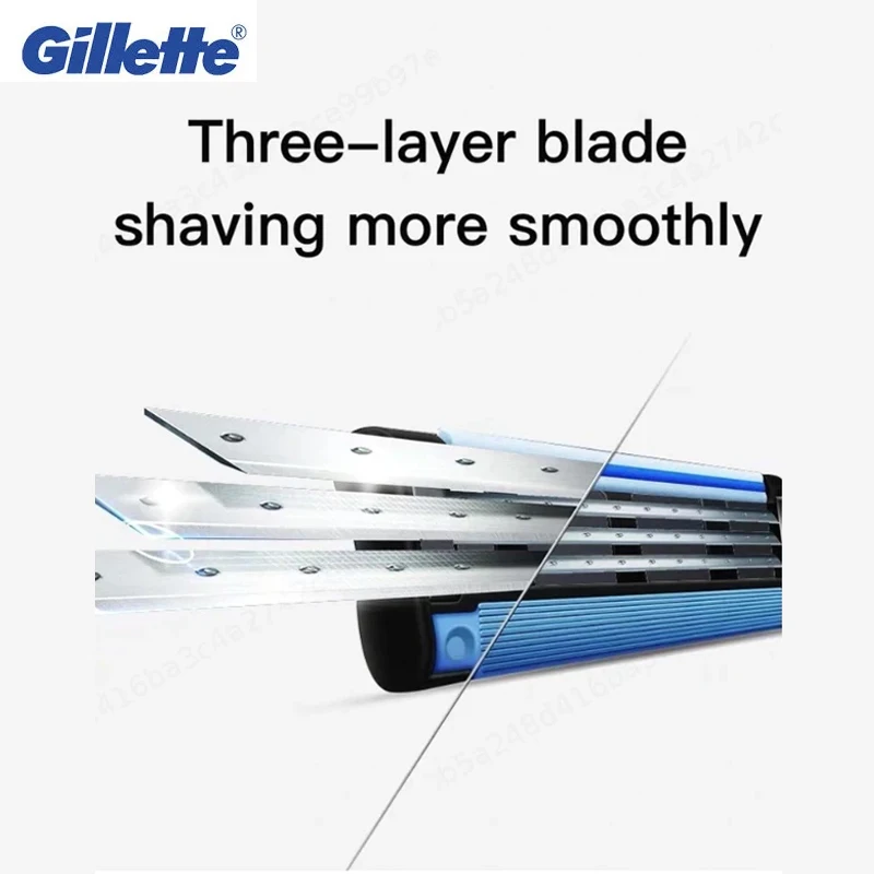Gillette-cuchilla de afeitar Mach3 para hombre, cabezal de afeitadora, cartuchos de recarga con tira de lubricación, cuchillas de 3 capas, corte rápido, barba facial
