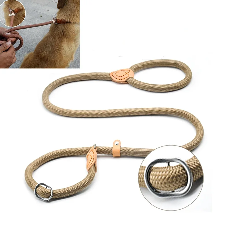 Correa para caminar para perros, cuerda antideslizante, correa de plomo, cuerda trenzada resistente, Collar de bucle ajustable, correas de entrenamiento para perros grandes