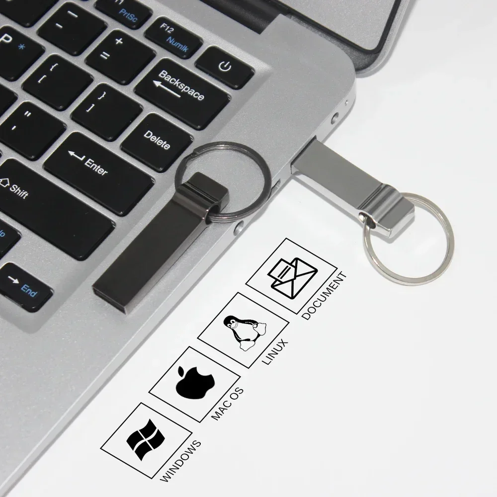 Unidad Flash USB 3,0 Memoria de 128GB Memoria USB Memory Stick Pen Drive U Disk Llave de Metal Unidad USB de pulgar para PC portátil 32GB/64GB