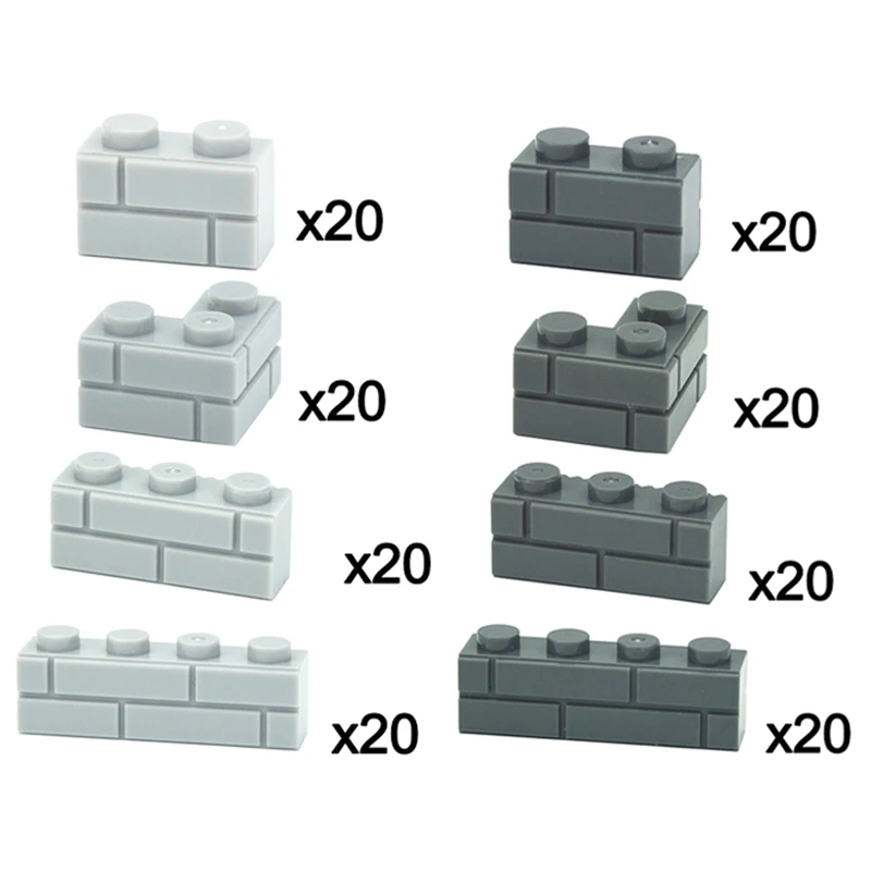 Bloques de construcción DIY para niños, figuras de pared, ladrillos, 1x2 1x3 1x4 L, bloques de construcción creativos educativos, tamaño de ladrillo Compatible, bloques pequeños