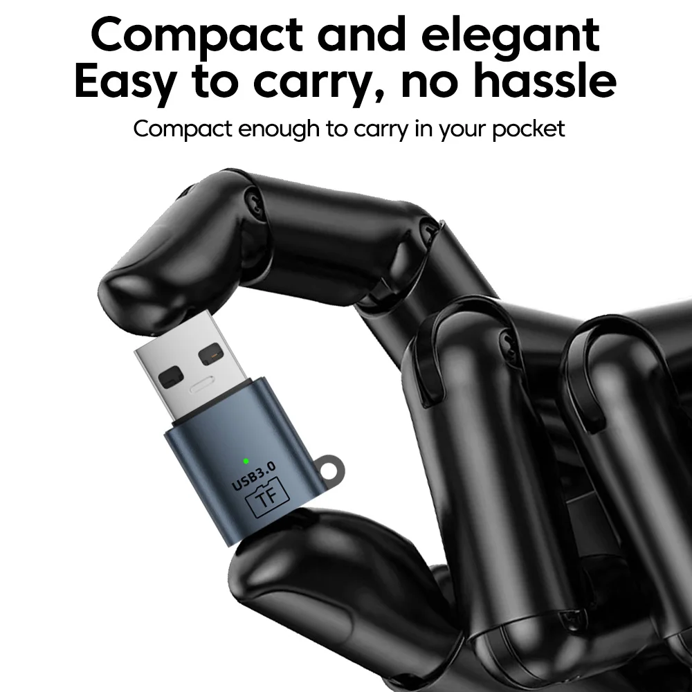 Adaptador Mini USB tipo C a lector de tarjetas TF, adaptador USB 3,0, transferencia de alta velocidad de 5Gbps, lector de tarjetas de memoria TF para PC, portátiles y teléfonos