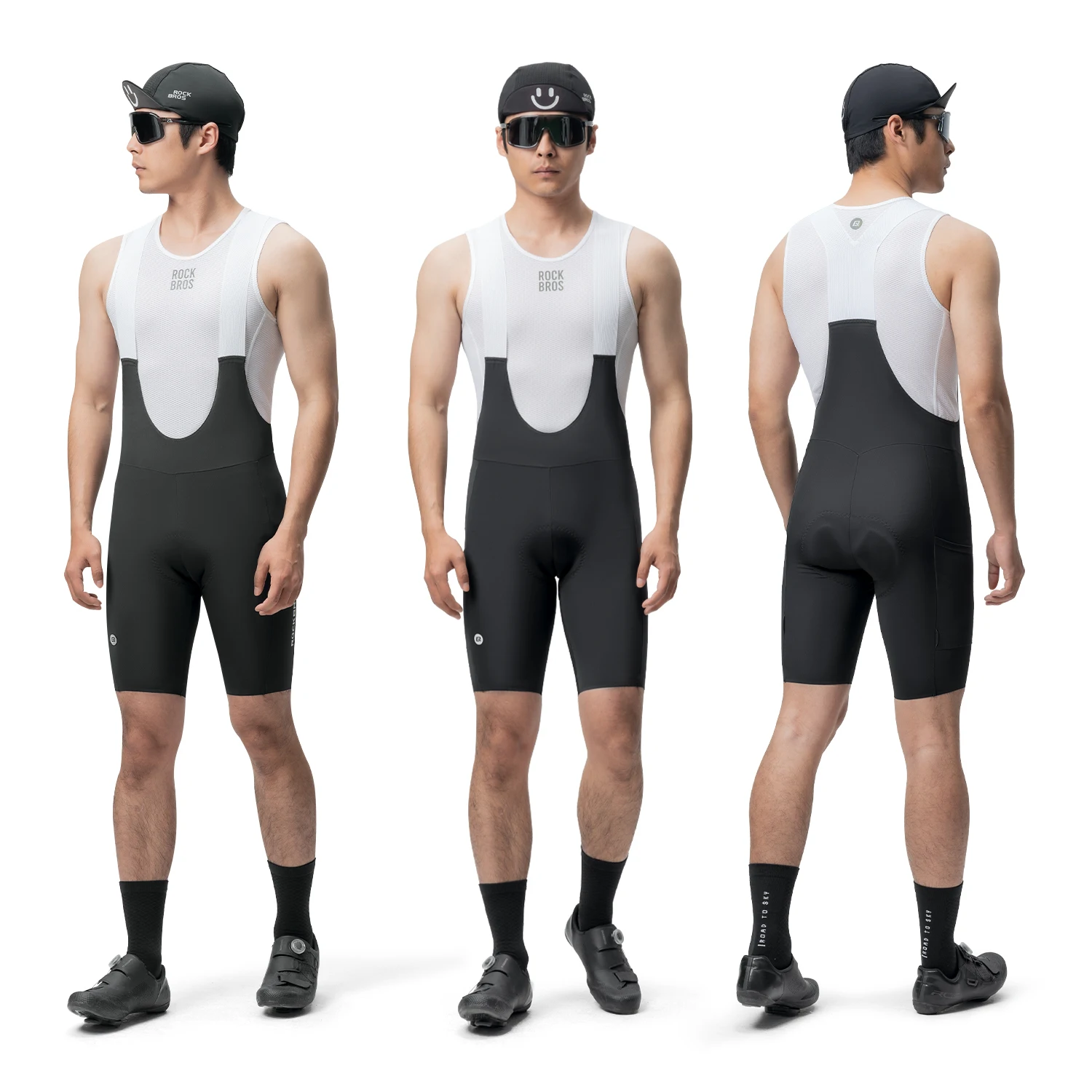 ROCKBROS Verano Culottes de Ciclismo Livianas Respirables Antideslizantes Pantalones de Bib Elásticos Confortables Con Cojin Suave para Hombre Culottes de Ciclismo para Hombre