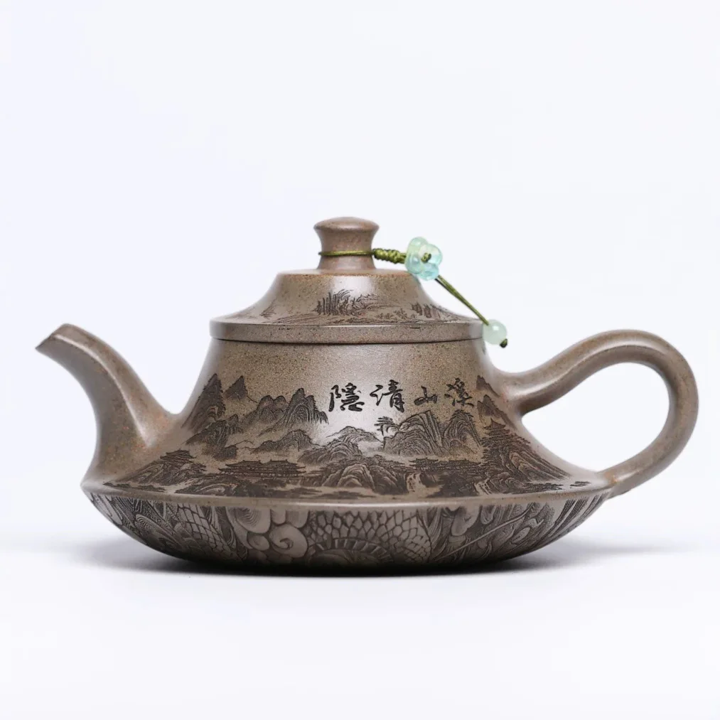 Tetera de Arcilla Púrpura de Yixing, Arcilla de Madera de Agar, Fabricada con Arcilla de Agarwood, Cocida en Horno de Leña, Tetera Kung Fu, Juego de Té Kung Fu