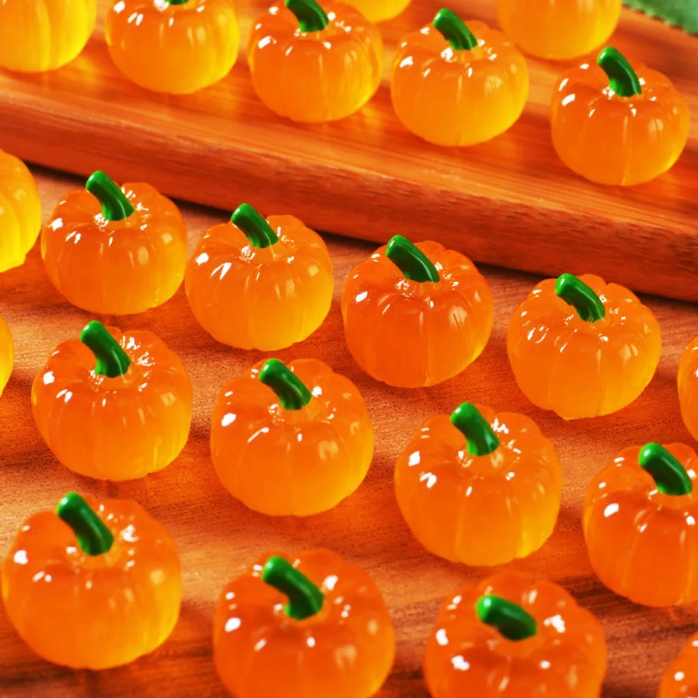 10-100 Piezas de Mini Calabazas de Resina Transparente para Halloween, Pequeñas Figuras de Calabaza, Accesorios para Micropaisajes, Decoración DIY para Jardín de Hadas