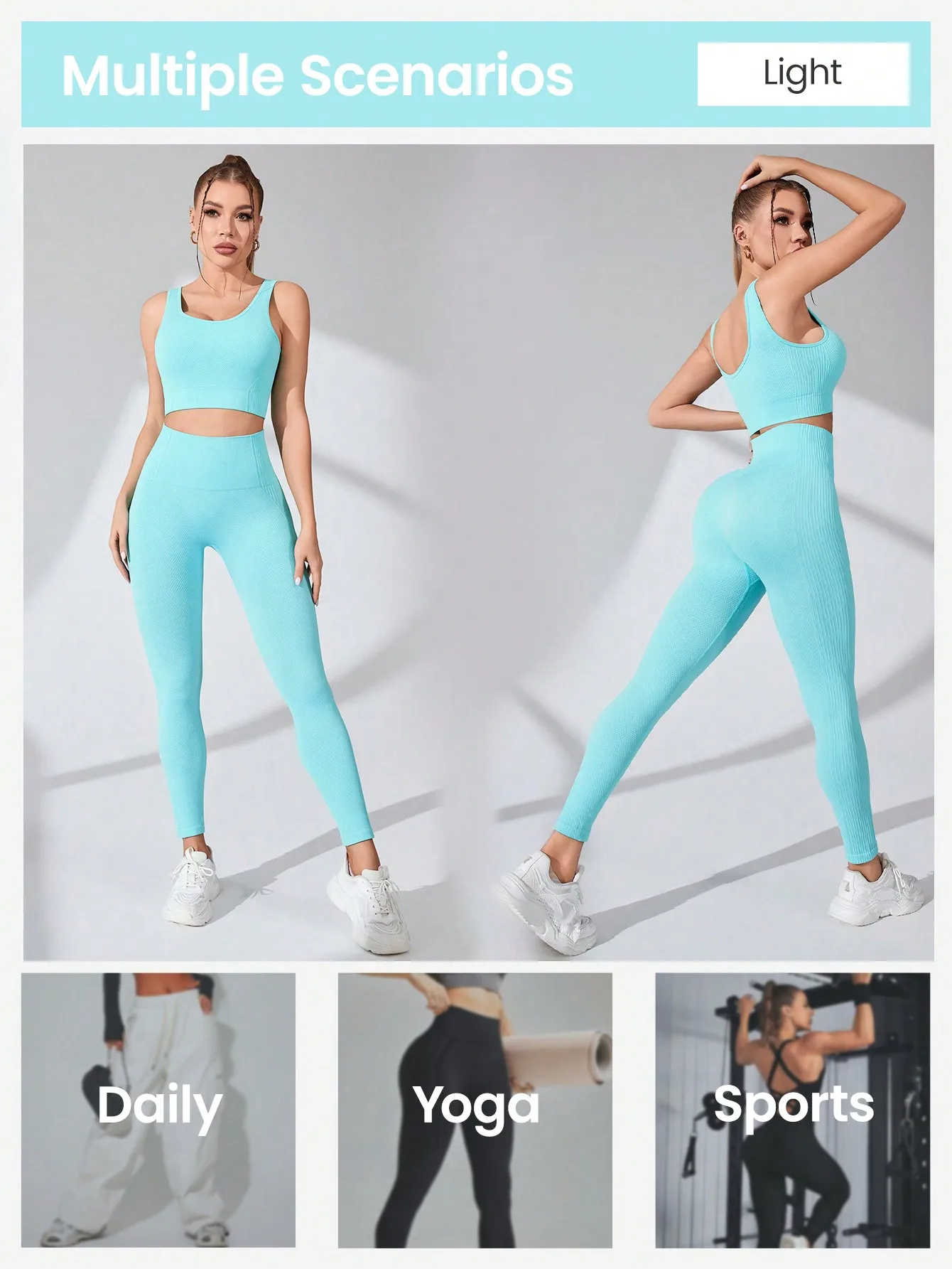 Conjuntos de entrenamiento para mujer de 2 piezas: leggings de yoga sin costuras y sujetador deportivo con tirantes cruzados, trajes de gimnasio, conjunto de ropa deportiva a juego