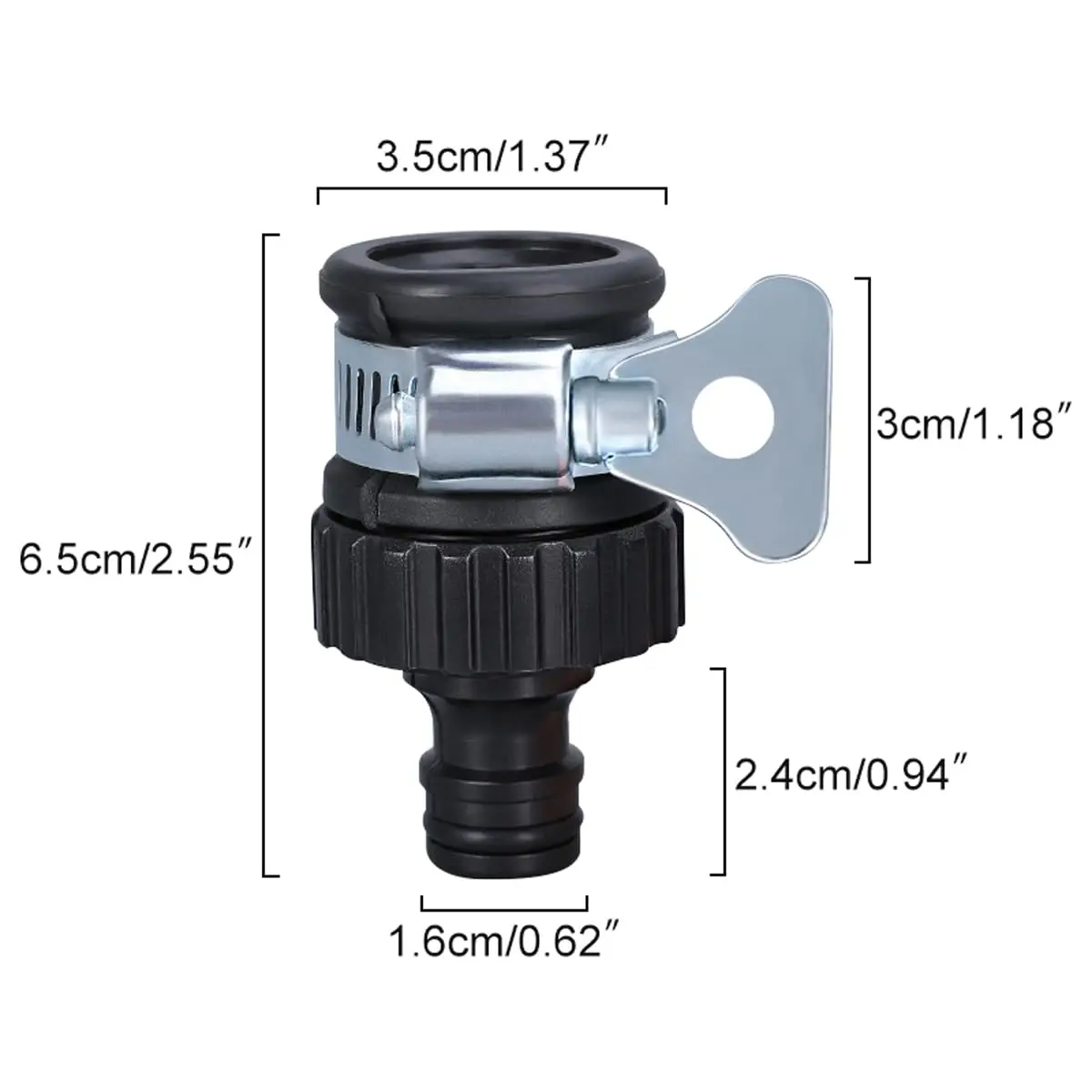 Adaptador de grifo de agua Universal duradero, accesorio de manguera de plástico, grifo de conexión rápida para lavado de coches, riego de jardín, 2 uds.