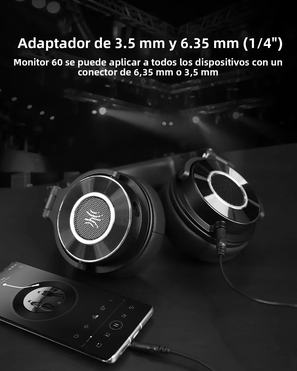 Oneodio Monitor 60 auriculares HiFi con cable auriculares profesionales de estudio DJ auriculares estéreo sobre la oreja con micrófono de Audio de alta resolución