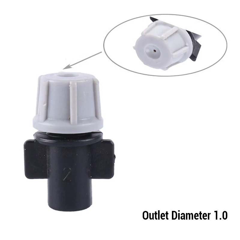 100/10 Piezas de Boquillas de Plástico para Riego por Nebulización con Conectores en T para Sistemas de Riego por Nebulización