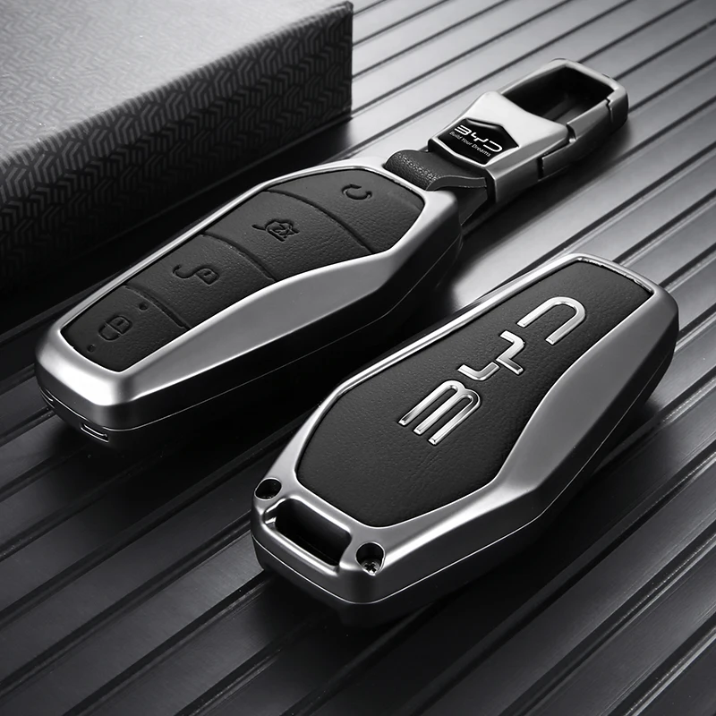 Funda para llave de coche BYD Seal U Atto 3 King, protector de llave de aleación de zinc, Sealion 7 6 Seagull 1 Dolphin Mini, accesorios de cobertura completa