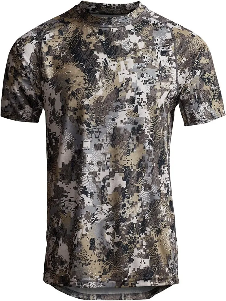 Semmer-Camiseta de manga corta para hombre, tripulación ligera, secado rápido, estampado de camuflaje, ropa de caza, Verano