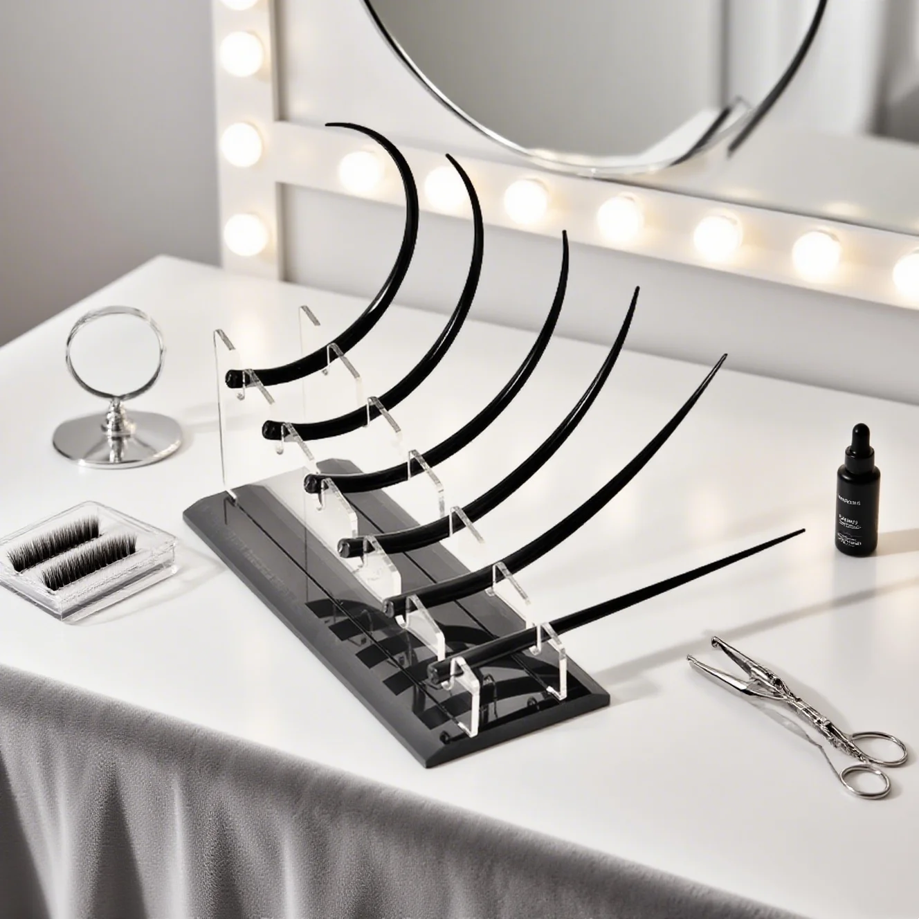 Paquete de 9 Soportes para Exhibición de Extensiones de Pestañas, Modelo de Demostración de Pestañas Rizadas para Salón, Herramienta Profesional de Maquillaje y Entrenamiento de Belleza