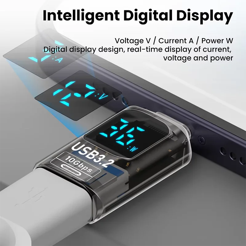 Adaptador de pantalla Digital USB 3,2, convertidor USB macho a USB hembra de 10Gbps, adaptador USB C de transferencia de datos de carga rápida para PC y portátil