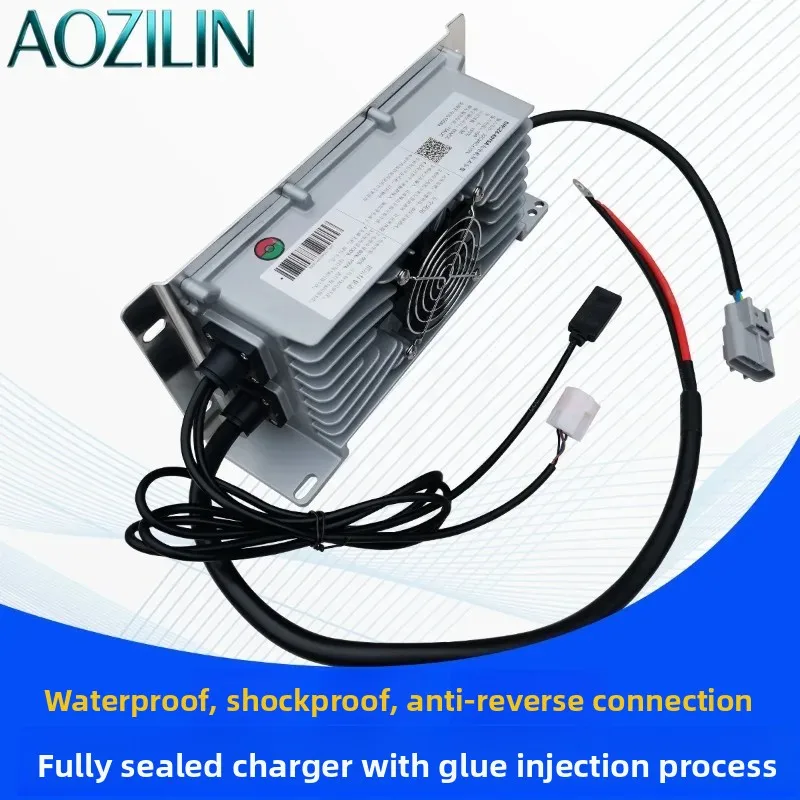 Cargador de Batería Automático e Impermeable AOZILIN 60V 72V 15A, Carga Rápida Inteligente para Vehículos Eléctricos de Baja Velocidad de Cuatro Ruedas