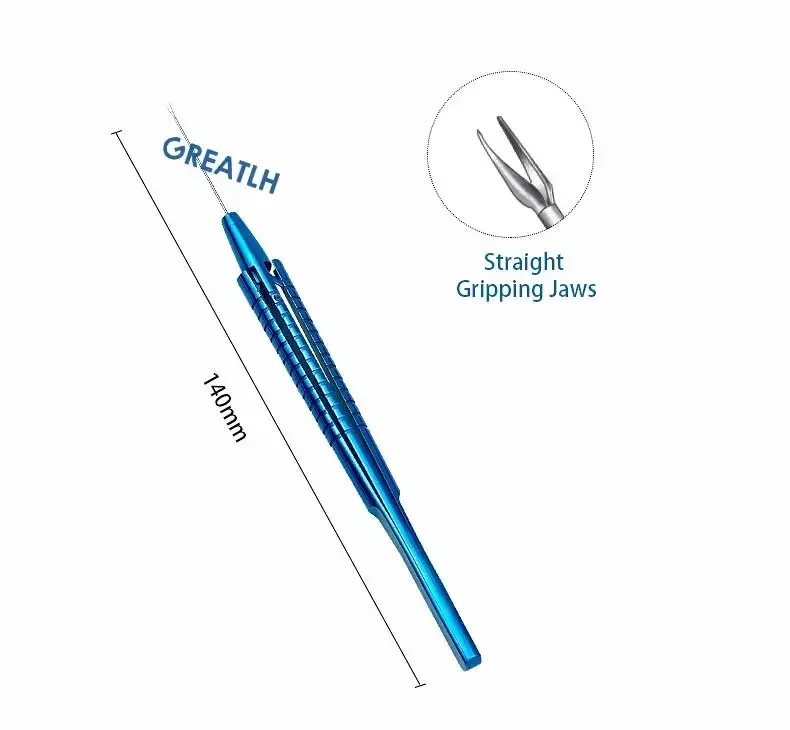 Pinzas de capsulorrexis retinal oftálmica, pinzas para el cuerpo extranjero, instrumentos de cirugía oftálmica recta/curva/ángulo de 140mm de largo